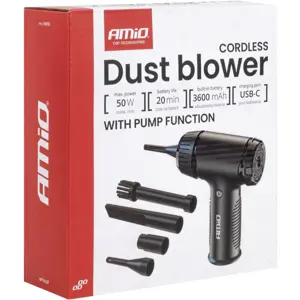 Soprador de ar portátil a bateria 50W 3.600mAh (c/ 5 ponteiras)