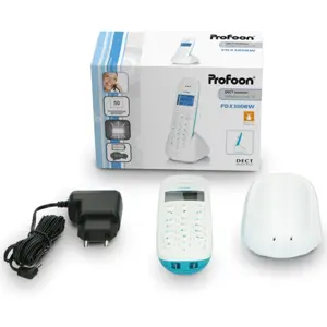 Telefone rede fixa sem fios DECT - branco e azul