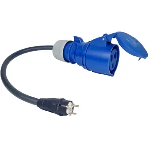 Carregador portátil para EV c/ display + WiFi + BT - monofásico 6-32A 7.4kW - CEE 32A (c/ adaptador Schuko) - Tipo 2 - IP54 - 5m