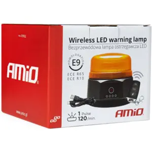 Sinalizador (pirilampo) LED sem fios 15W estroboscópico e rotativo (magnético + ventosa) c/ comando