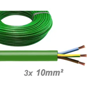 Cabo elétrico multifilar redondo RZ1-K 3G10mm² - Verde