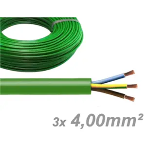 Cabo elétrico multifilar redondo RZ1-K 3G4mm² - Verde