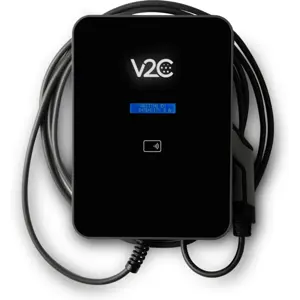 Carregador para carro elétrico (Wallbox) de 7,4kW monofásico c/ RFID + 4G + Cabo T2 5m + Detetor Fugas DC