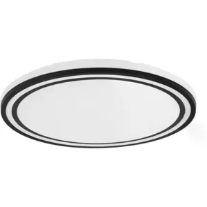 Painel LED redondo de superfície 230V 24W 1800lm CCT preto ⌀340x65mm
