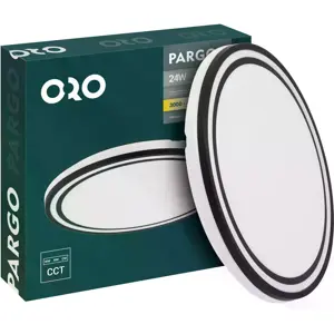 Painel LED redondo de superfície 230V 24W 1800lm CCT preto ⌀340x65mm