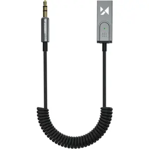 Receptor de Áudio Bluetooth 5.3 c/ Alimentação USB e Saída AUX (Jack 3.5mm)