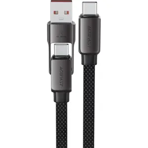 Cabo USB-A + adaptador USB-C ⇿ USB-C 480Mb/s 3A - 1.2m