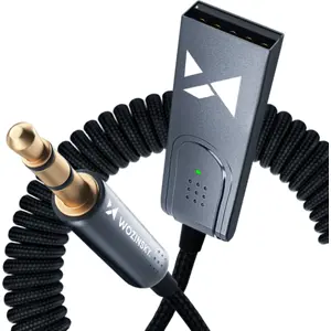 Receptor de Áudio Bluetooth 5.3 c/ Alimentação USB e Saída AUX (Jack 3.5mm)