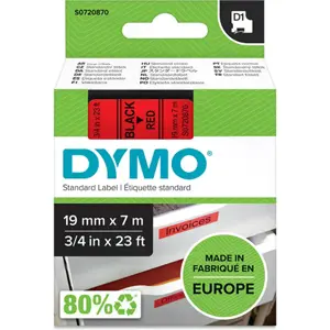 Fita de etiquetar D1 45807 [Preto sobre Vermelho] - 19mm x 7m