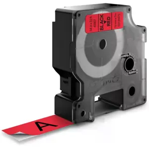 Fita de etiquetar D1 45807 [Preto sobre Vermelho] - 19mm x 7m
