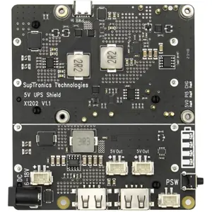 UPS para Raspberry 5.1V 5A c/ suporte de baterias 4×18650
