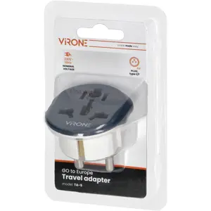 Adaptador de viagem Universal ➝ Schuko (tipo F)
