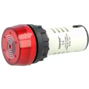 Sinalizador luminoso com buzzer Ø22mm - Vermelho - 220VAC