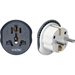 Adaptador de viagem Universal ➝ Schuko (tipo F)