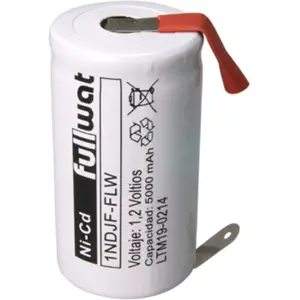 Elemento NiCd D 5000mAh 1.2V c/patilhas