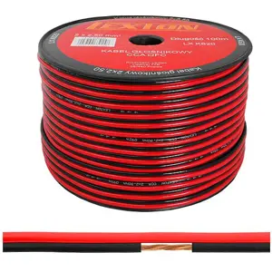 Fio de coluna vermelho/preto 2x2.50mm² CCA (OFC) - 100m