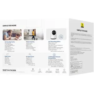 Câmara IP (Wi-Fi) Pan/Tilt 3K 5MP c/ deteção de pessoas e IR - p/ interior
