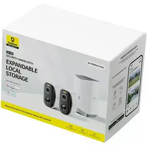 Kit de videovigilância c/ 2 câmaras IP (Wi-Fi) 2K a bateria p/ exterior + HomeStation H1
