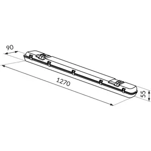 Armadura para tubos de LED T8 2x120cm IP54 c/ 2x lâmpadas LED T8 18W 4000K