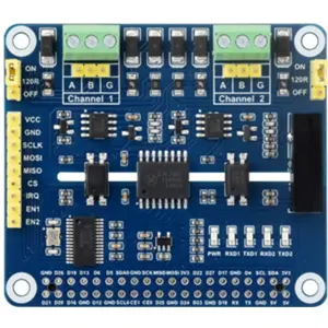 Placa Hat de expansão 2 canais isolados (RS485) -  para Raspberry Pi