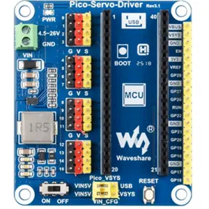 Módulo controlo de motores servo paraRaspberry Pi Pico, 16 canais / 16-bit