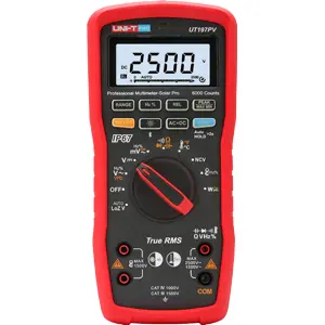 Multímetro digital Solar Pro c/ Bluetooth (2500Vdc 1500Vac T-RMS Auto-Range NCV LoZ VFD IP67)