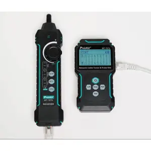 Testador de cabos LAN PoE e telefone com localizador por tom e ecrã LCD