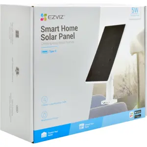 Painel Solar Monocristalino 5W para Câmaras IP a Bateria com Cabo de 3m (USB-C 5V)
