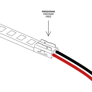 Conector de alimentación con cable SMD/COB 1 color 8mm (2 pines) 12/24V IP20 transparente