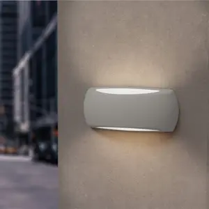 Aplique de LED 1x E27 (s/ lâmpada) - IP66 - Cinza - 300x130x85mm