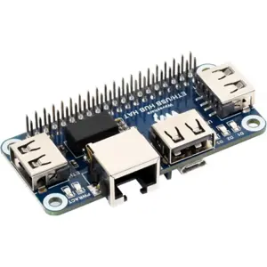 Placa HAT Ethernet 10/100Mbps com HUB USB de 3 Portas para Raspberry Pi