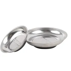 Conjunto de 2 Taças em aço inoxidável magnéticas p/ guardar parafusos - Ø150mm + Ø110mm