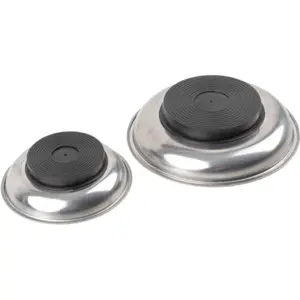 Conjunto de 2 Taças em aço inoxidável magnéticas p/ guardar parafusos - Ø150mm + Ø110mm