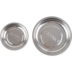 Conjunto de 2 Taças em aço inoxidável magnéticas p/ guardar parafusos - Ø150mm + Ø110mm