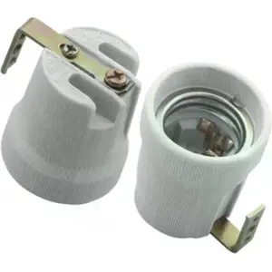 Suporte para lâmpada E27 cerâmico 230VAC com fixação 90º