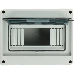 Caixa de distribuição estanque IP65 para quadro elétrico - 1 fila - 8 módulos