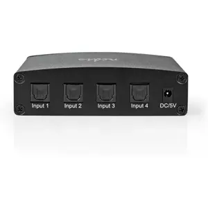 Comutador/selector de áudio digital Toslink 4x IN - 1x Out