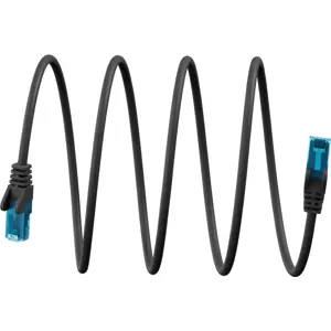Cabo de rede RJ45 CAT6a U/UTP 1.0m - slim flexível Ø4.4mm - preto