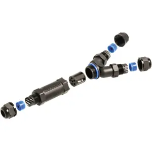 Conector estanque en Y (3 vías) de tornillo IP68 [3x 0.5...2.5mm²]