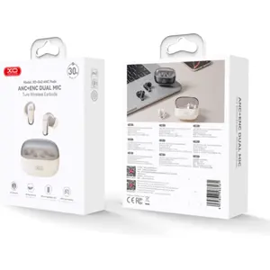 Auriculares earbuds BT6.0 c/ estojo carregamento ANC e ENC c/ microfone duplo - bege