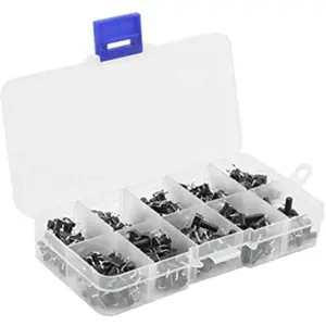 Surtido de 250 botones miniatura para PCB (10 tipos)