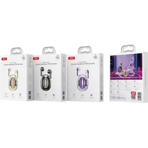 Auriculares TWS Bluetooth 5.4 con estuche de carga - morado