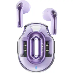 Auriculares TWS Bluetooth 5.4 con estuche de carga - morado