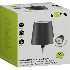 Candeeiro Recarregável para Garrafas LED RGBW – Preto