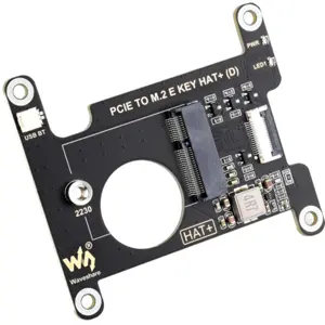 Placa de Expansão (Hat) PCIe para M.2 NGFF (M.2 E KEY) para Raspberry Pi 5