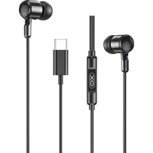 Auriculares earbuds com microfone e USB-C - preto
