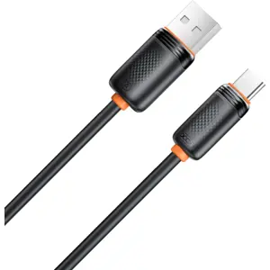 Cable USB-A - USB-C 1,0 m 3A negro
