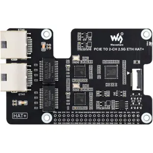 Adaptador PCIe para 2 canais ETH 2.5G para Raspberry Pi 5