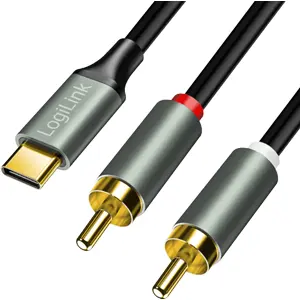 Cabo USB-C para 2x RCA com chipset DAC 1.0m