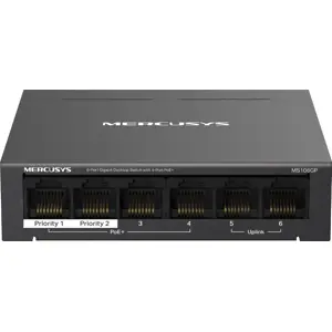Switch 6P (4PoE+) Gigabit 10/100/1000Mbps - POE+ 65W